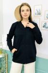 158563 Kapsonlu Fermuarli Cepli Sweatshirt
